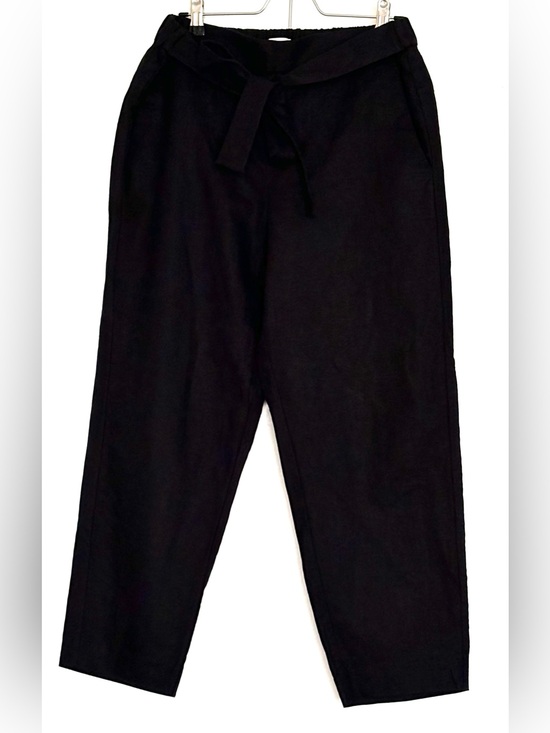 J. Crew Pants - J.Crew City Fit Linen Cotton Tie-Waist Pants Black Size 10
